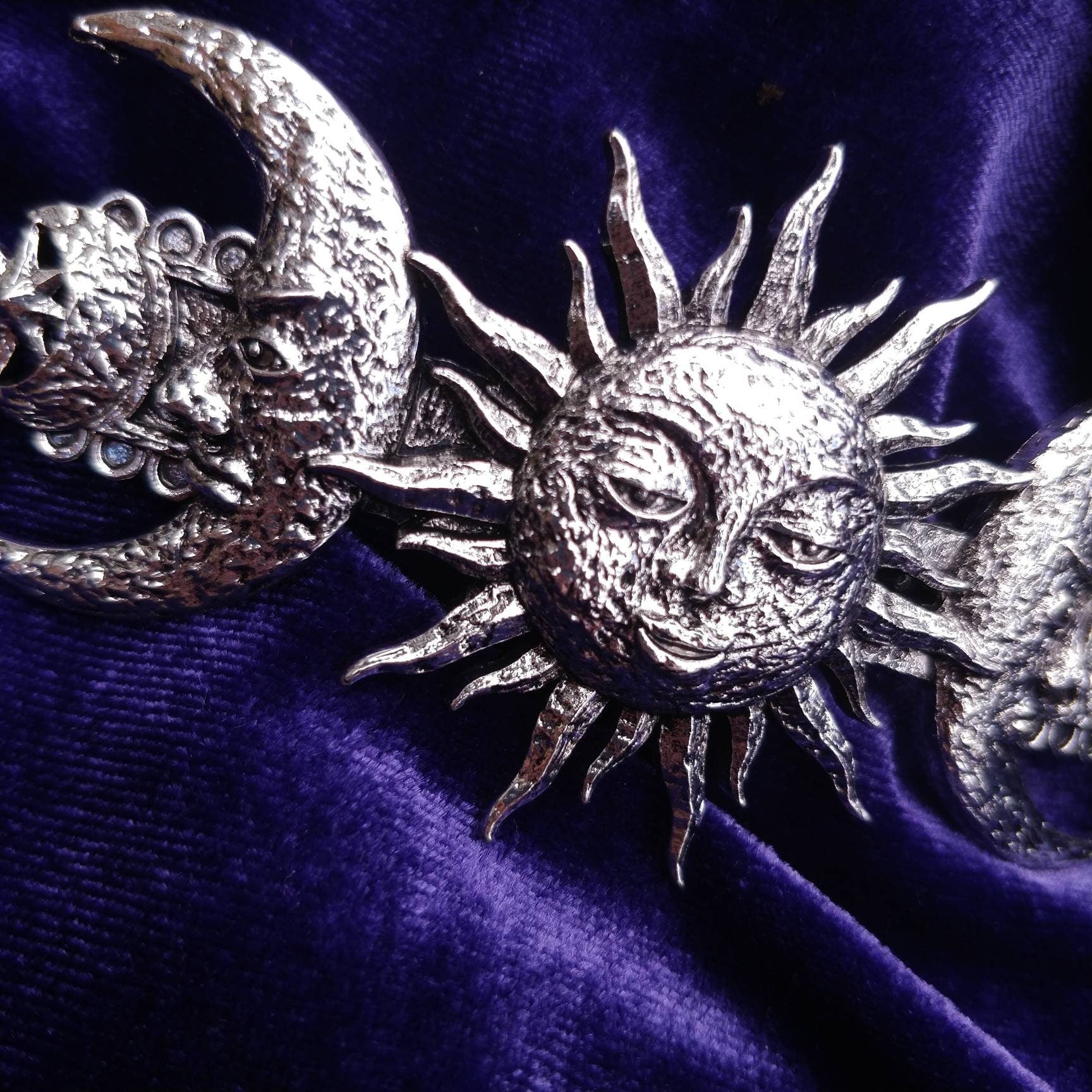 Whimsigoth Hair Barrette- sun moon and stars
