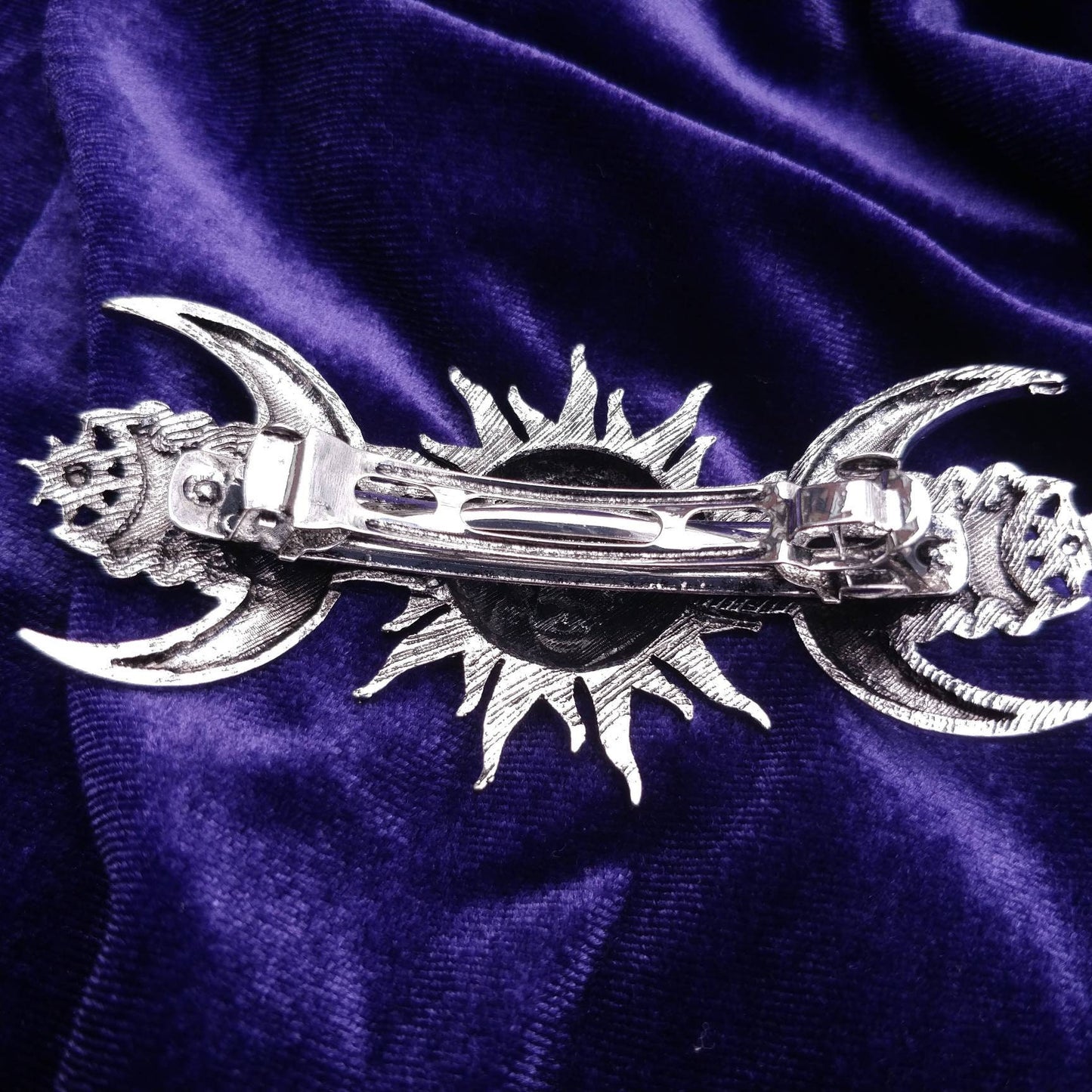 Whimsigoth Hair Barrette- sun moon and stars