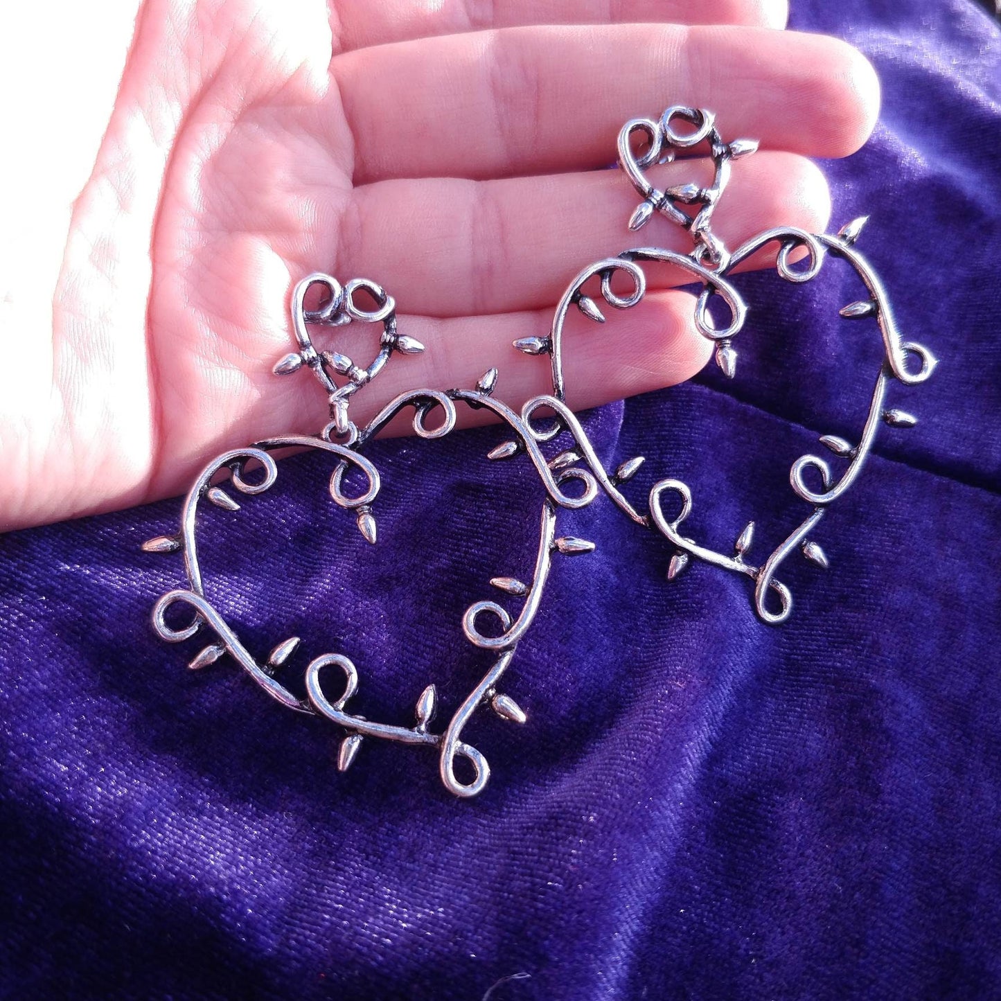 Whimsigoth Heart Earrings