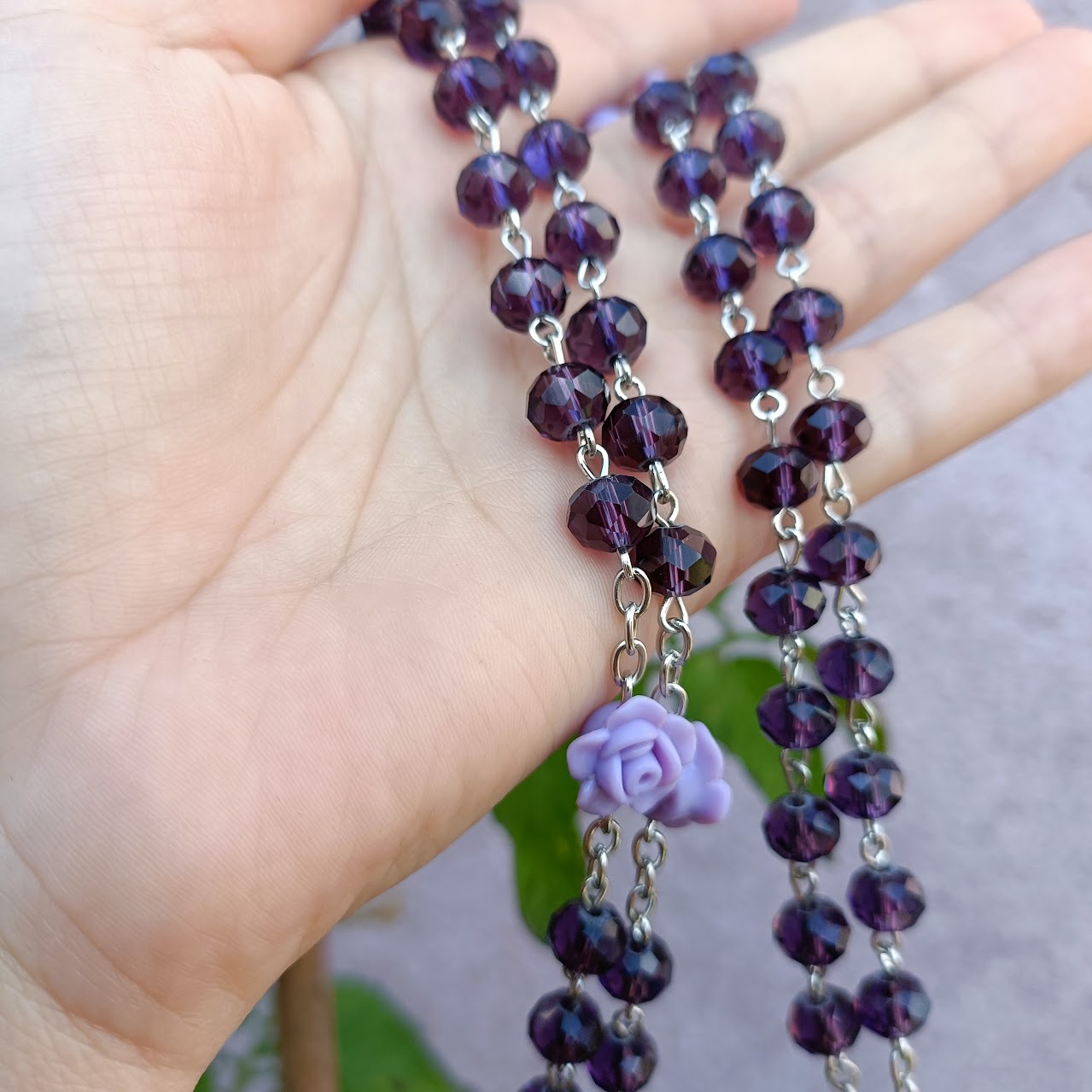 Purple Roses Rosary