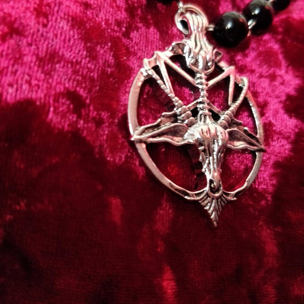 Baphomet Necklace Satanic Rosary Goth Choker