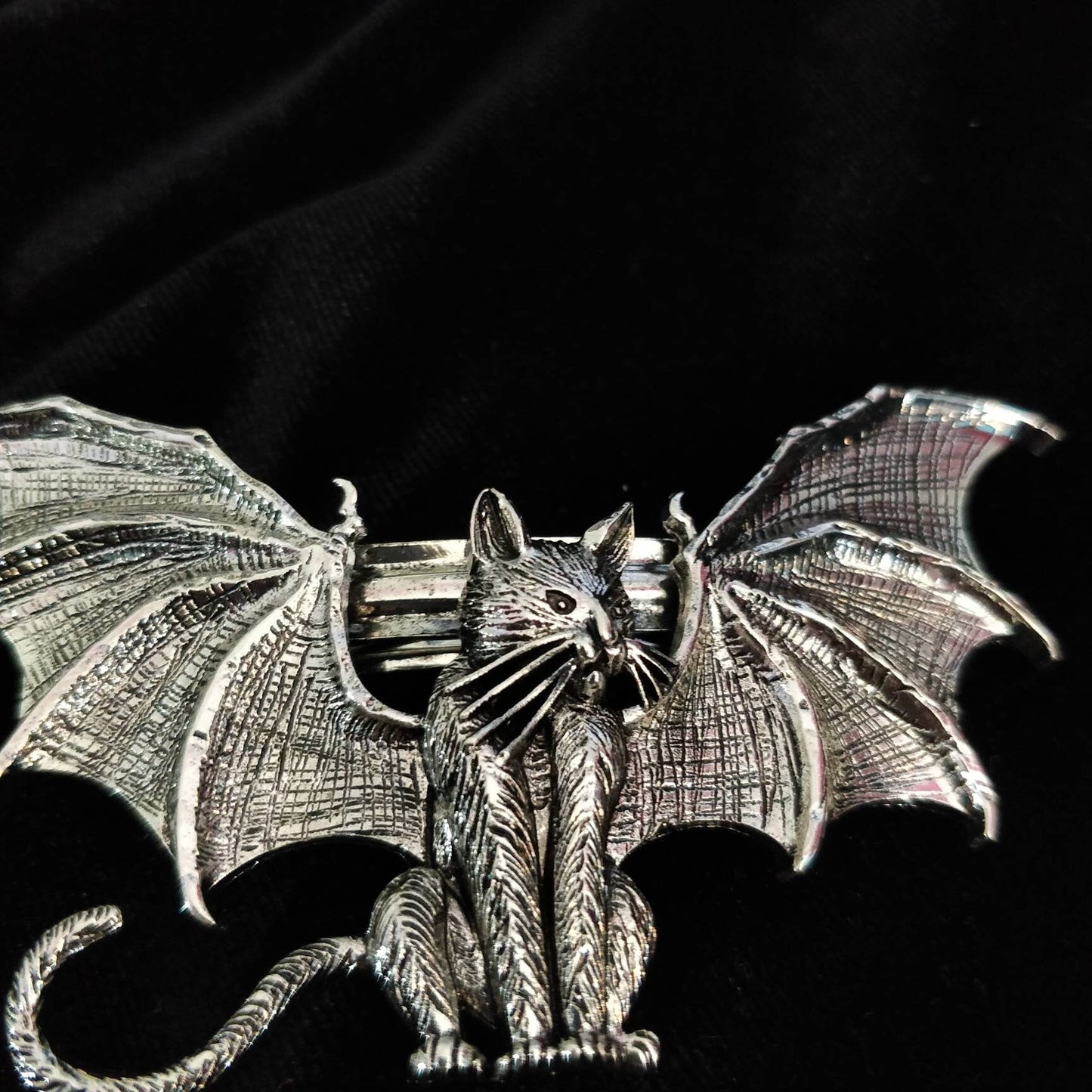 Cat Bat Barrette- Goth Hair Clip