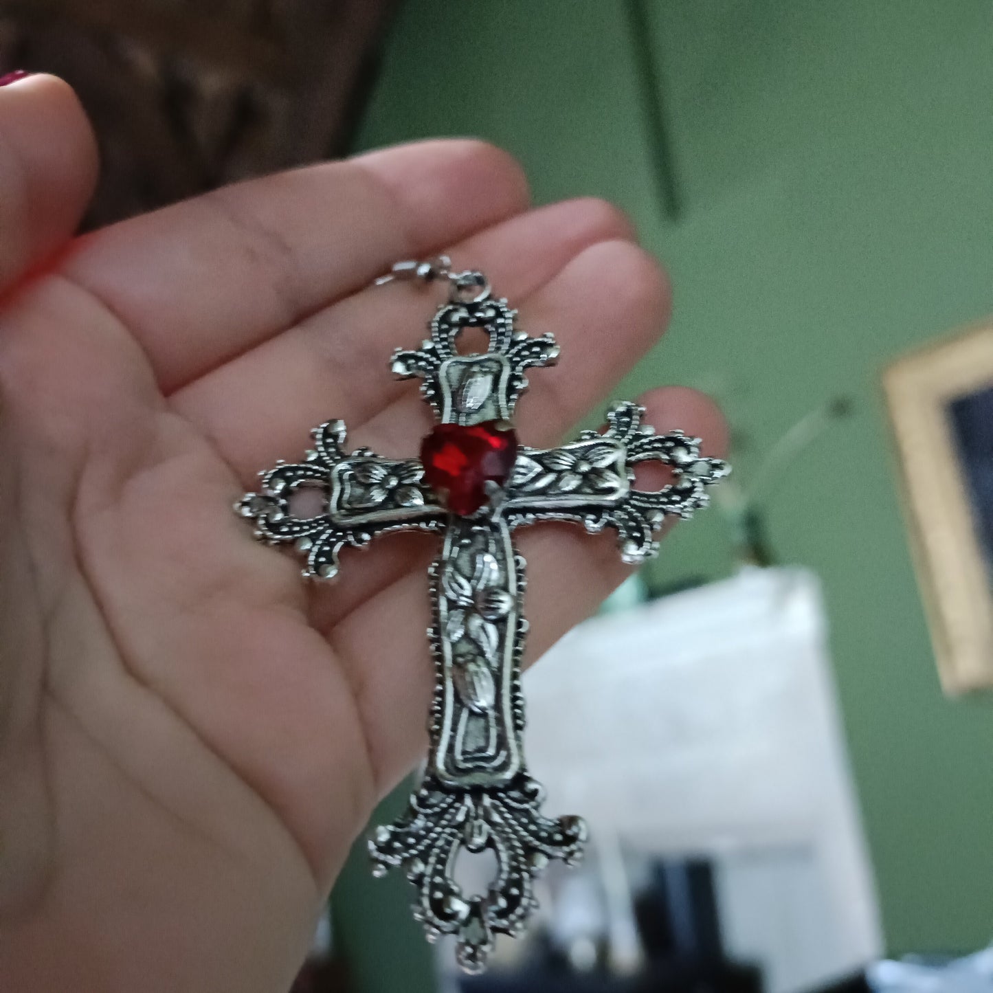 Sacred Heart Crucifix Necklace