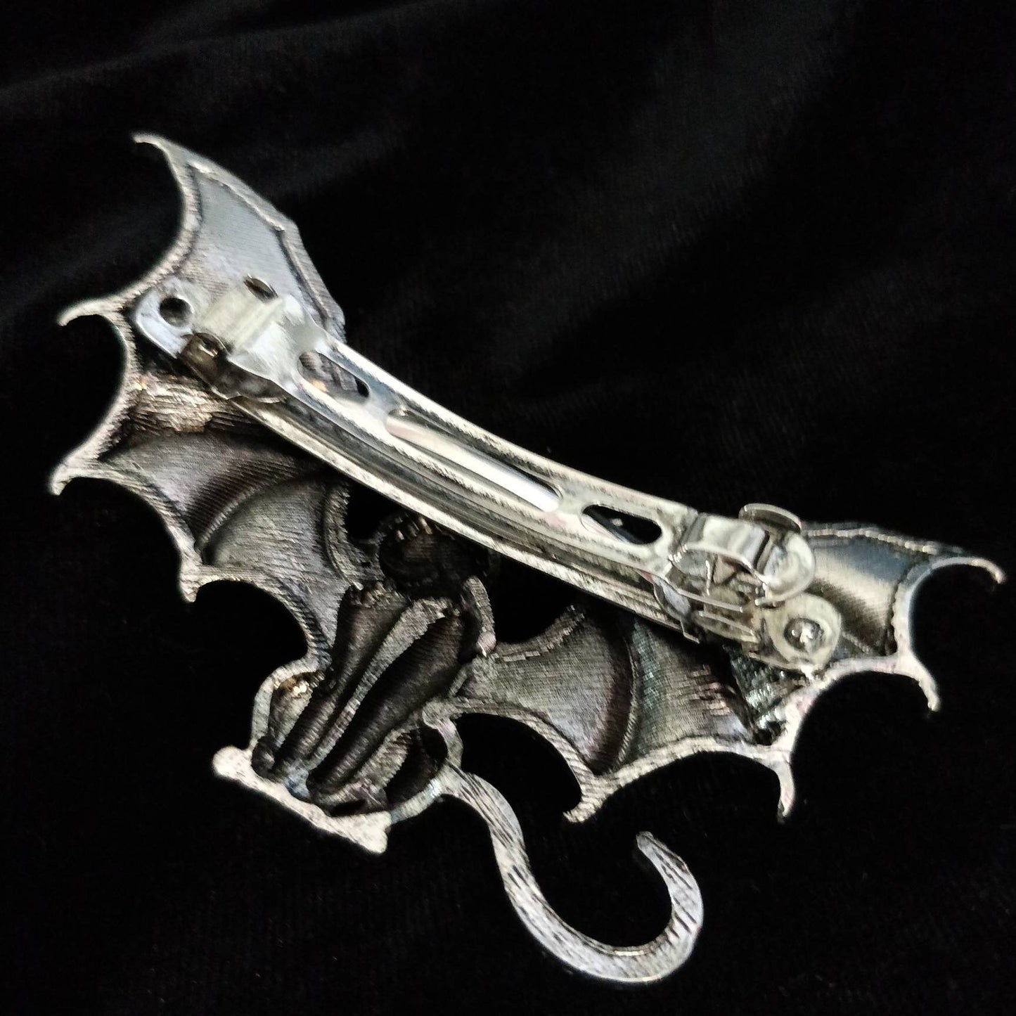 Cat Bat Barrette- Goth Hair Clip