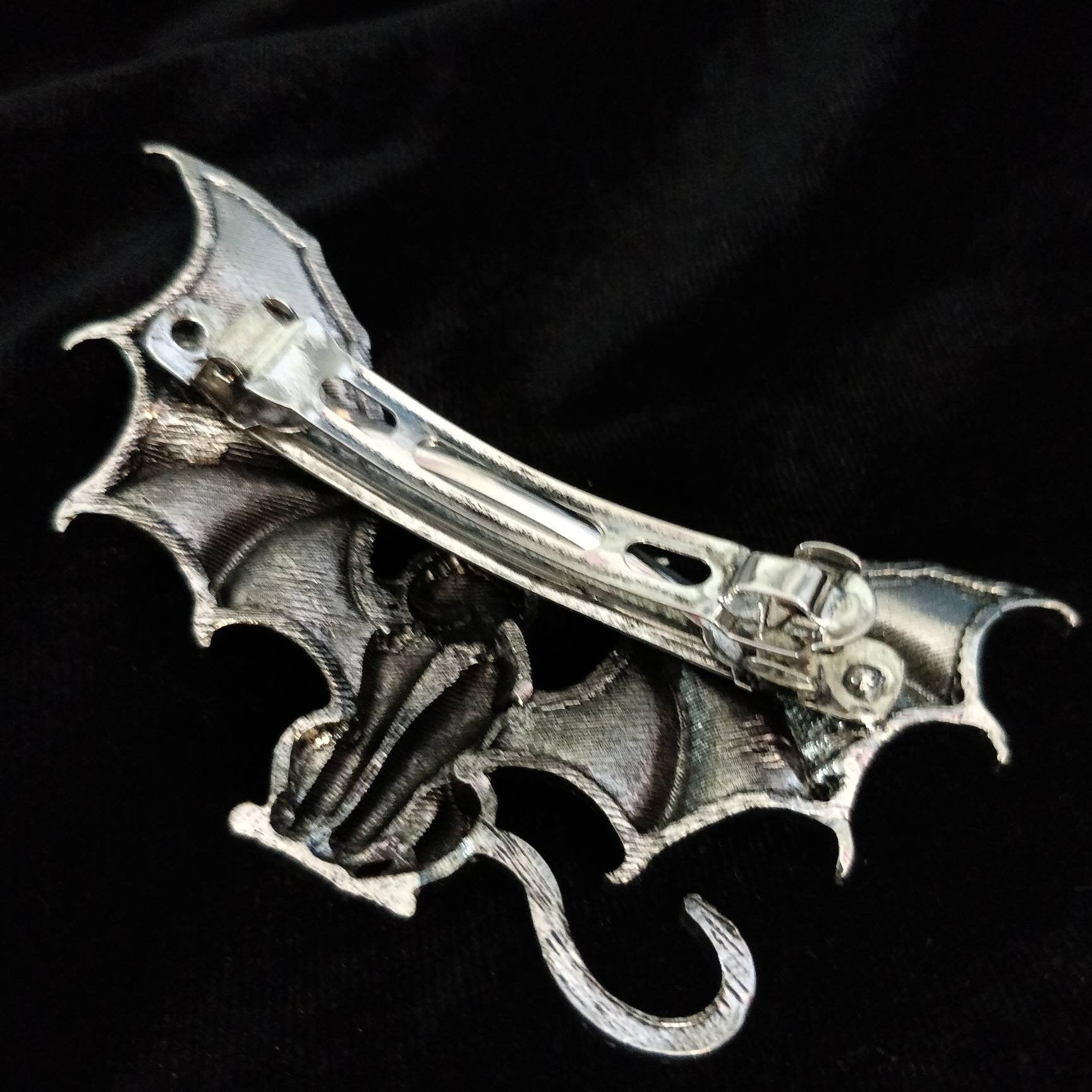 Cat Bat Barrette- Goth Hair Clip
