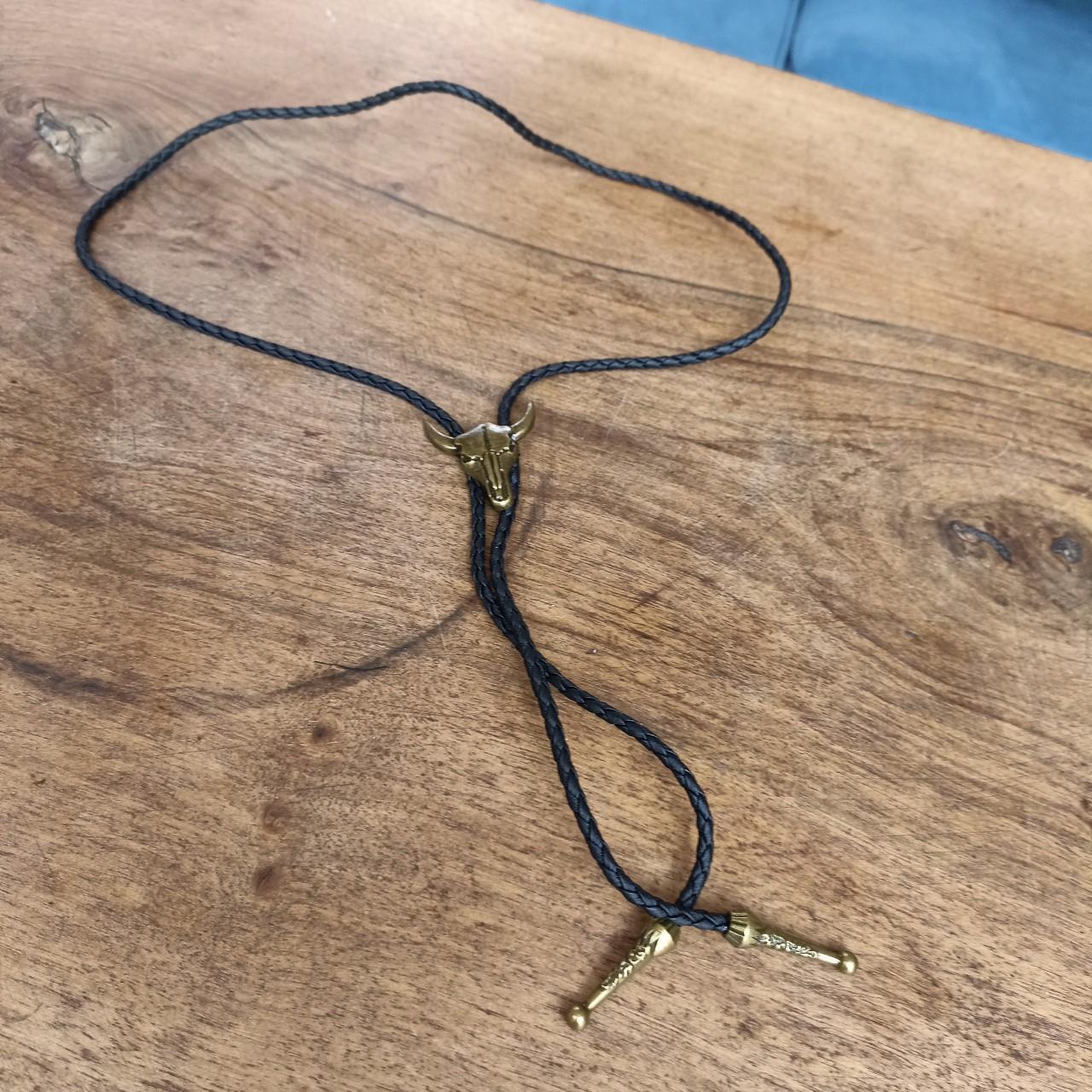 Country and Western Traditional Bolo Tie - Longhorn Cow Skull