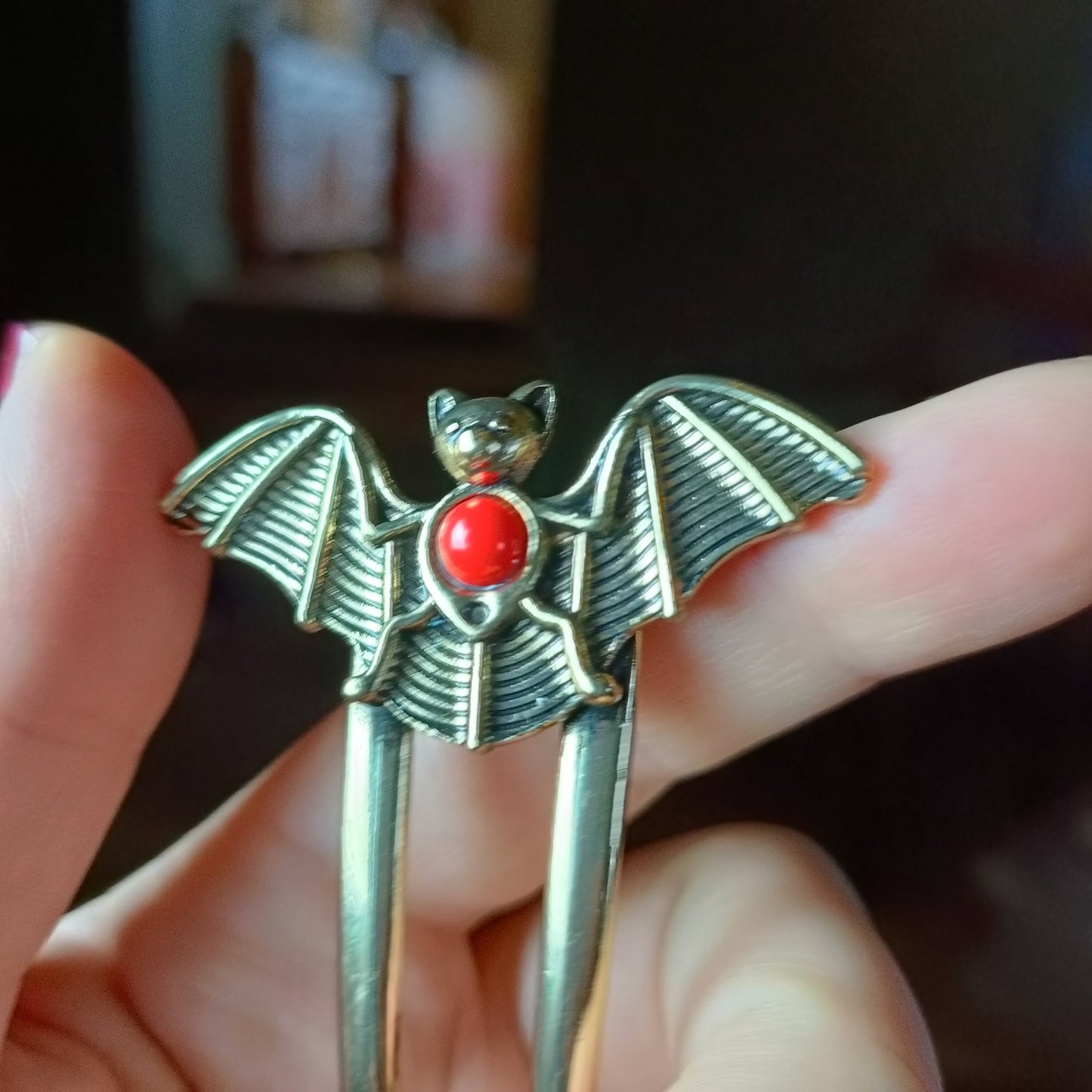 Bat Hair Stick- Retro Gothic