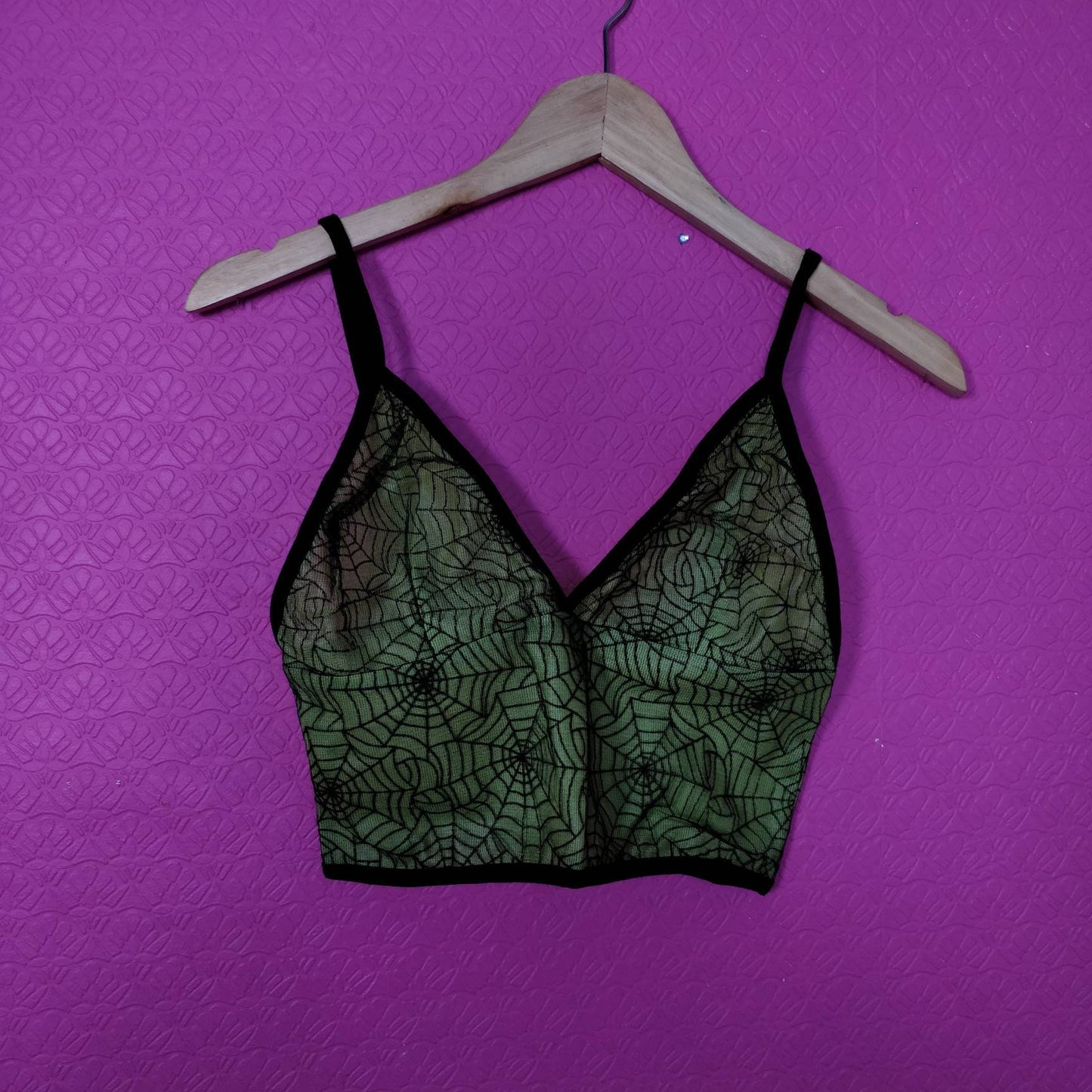 Goth Crop Top // neon// rave industrial retro 90s y2k raver Halloween party spiderweb cobweb lace