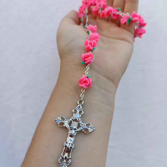 Pink Roses Rosary- Virgin Mary