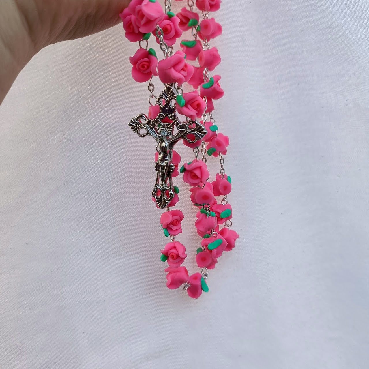 Pink Roses Rosary- Virgin Mary