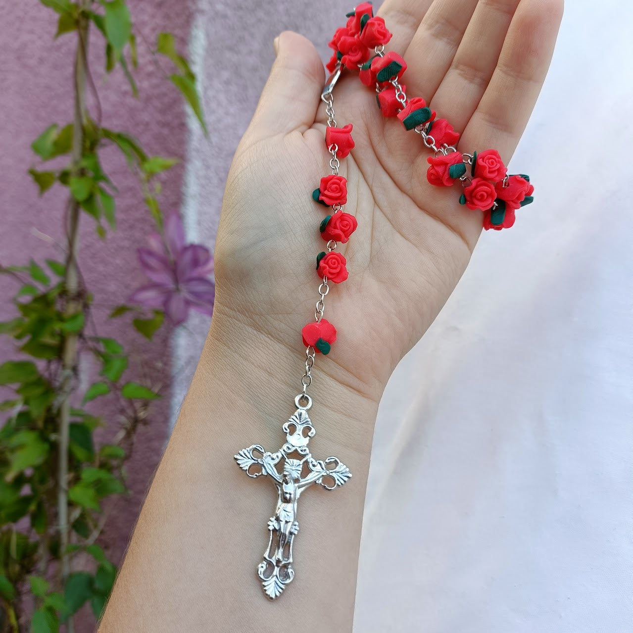 Red Rose Rosary Virgin Mary PrincessPoison666