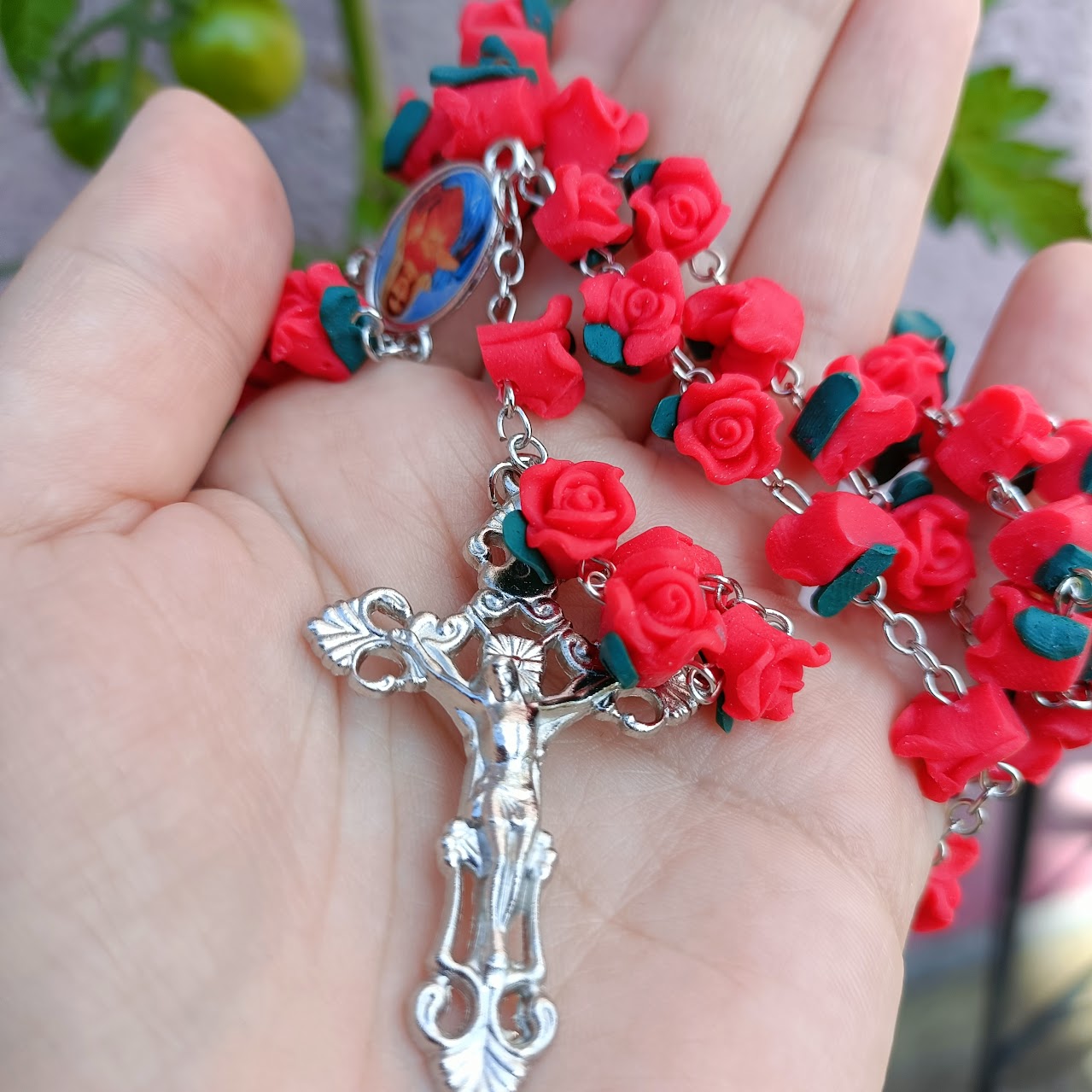 Red Rose Rosary Virgin Mary PrincessPoison666