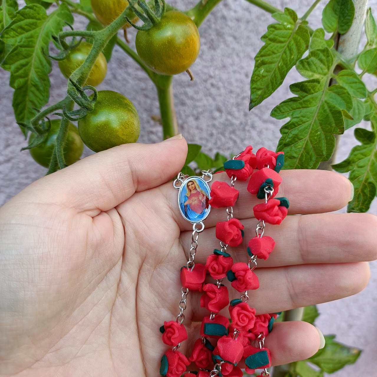 Red Rose Rosary Virgin Mary PrincessPoison666