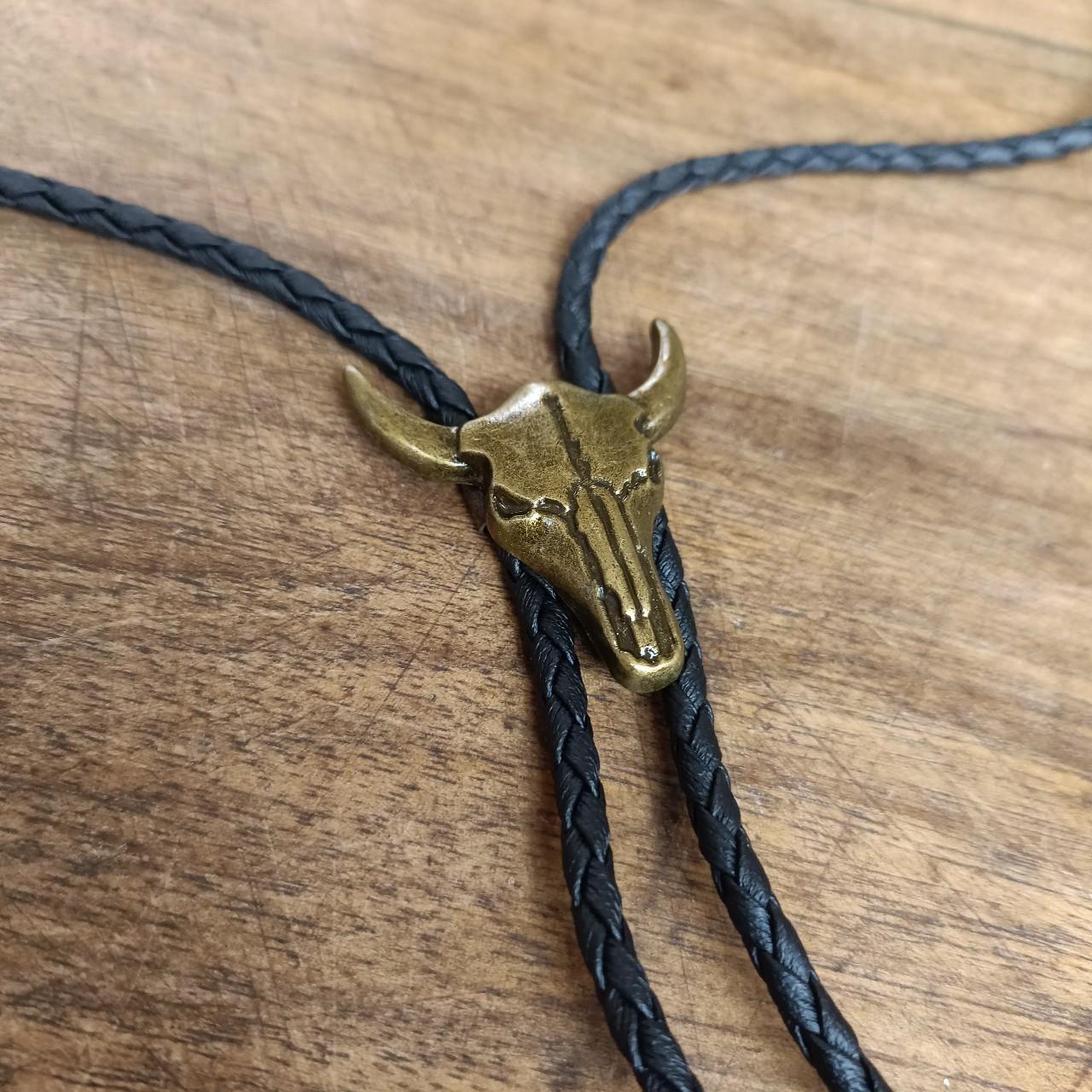 Country and Western Traditional Bolo Tie - Longhorn Cow Skull
