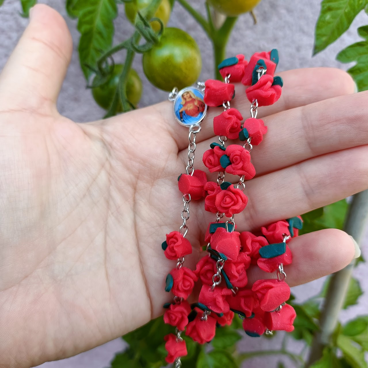 Red Rose Rosary Virgin Mary PrincessPoison666