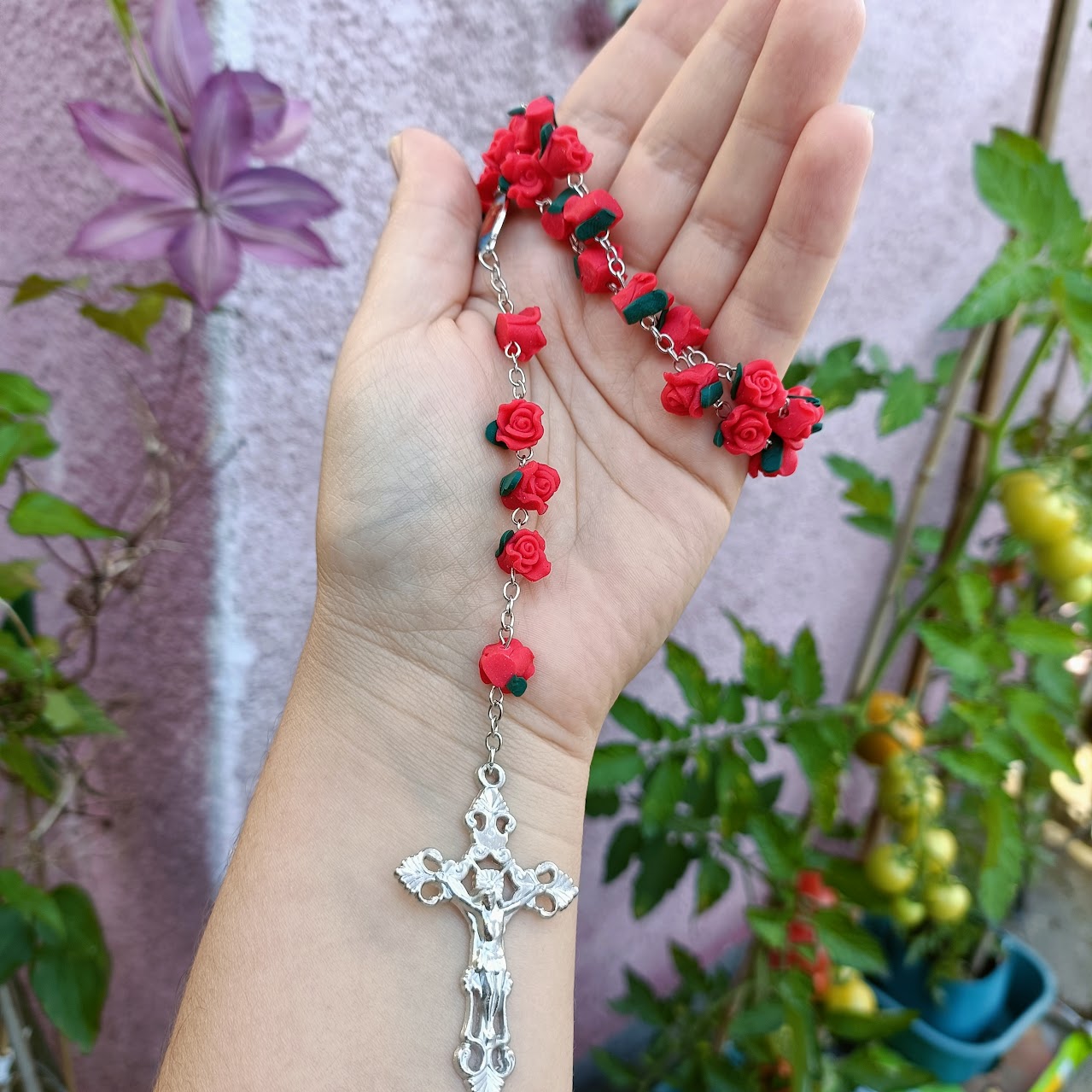 Red Rose Rosary Virgin Mary PrincessPoison666
