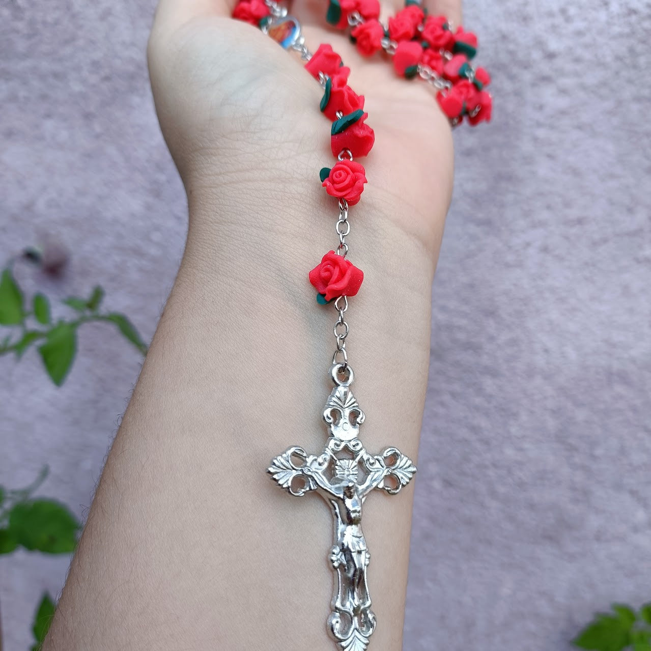 Red Rose Rosary Virgin Mary PrincessPoison666