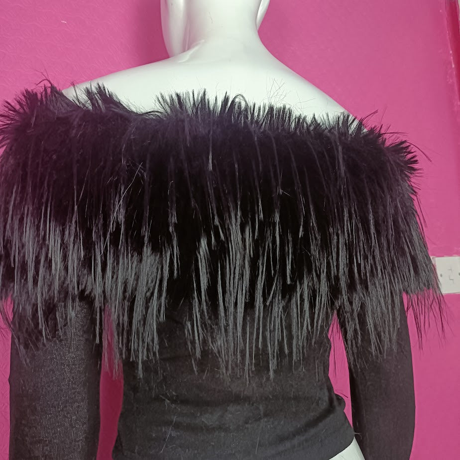 Gothic Long Fur Monster Jumper Princess Poison 666