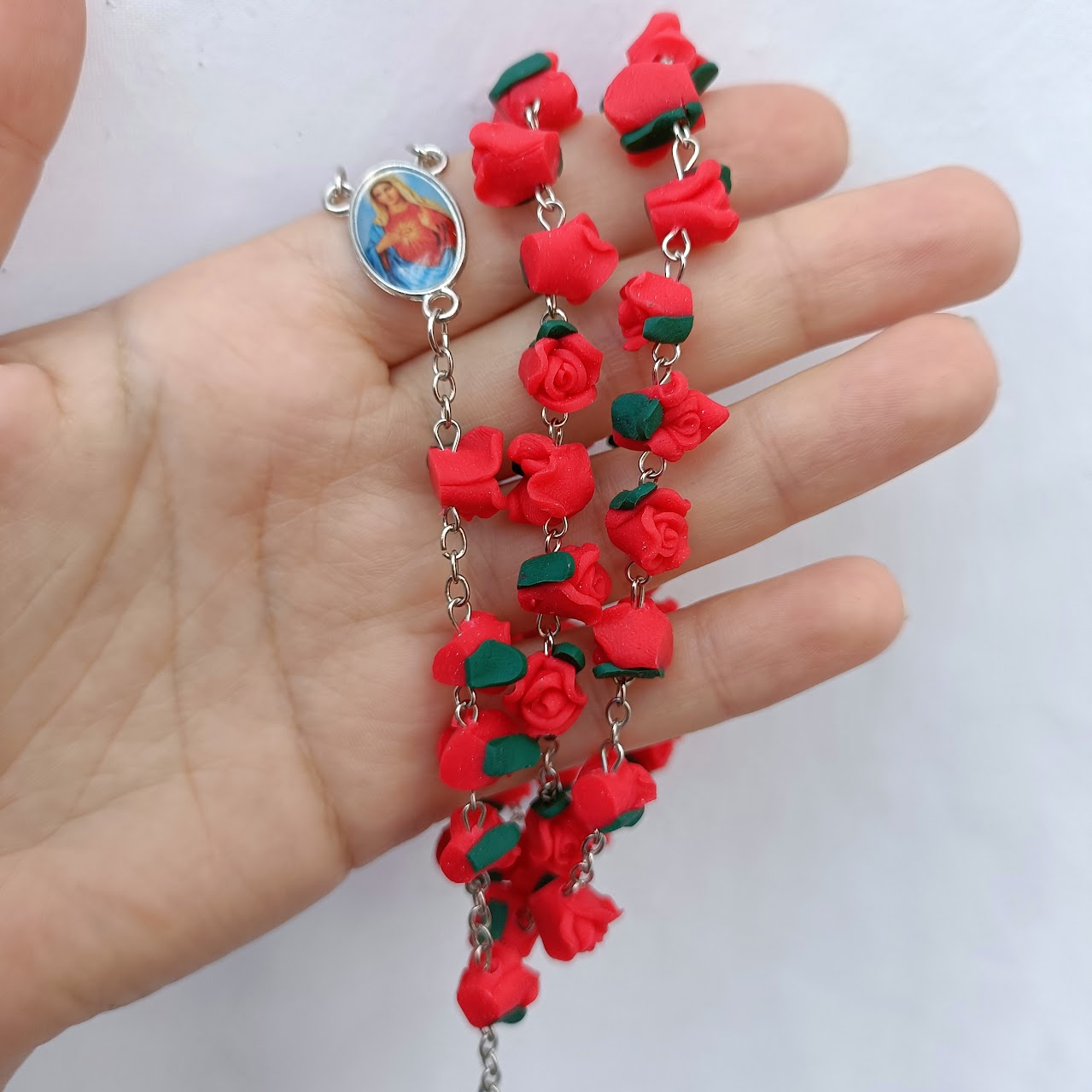 Red Rose Rosary Virgin Mary PrincessPoison666