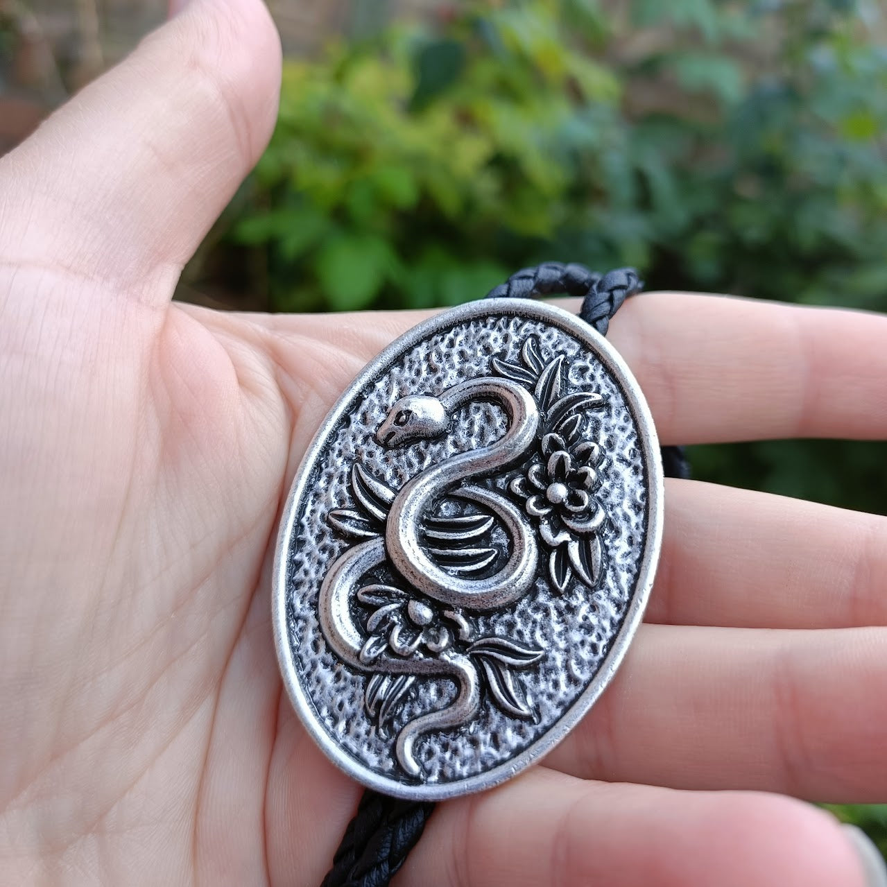 Traditional Snake And Flowers Bolo Tie