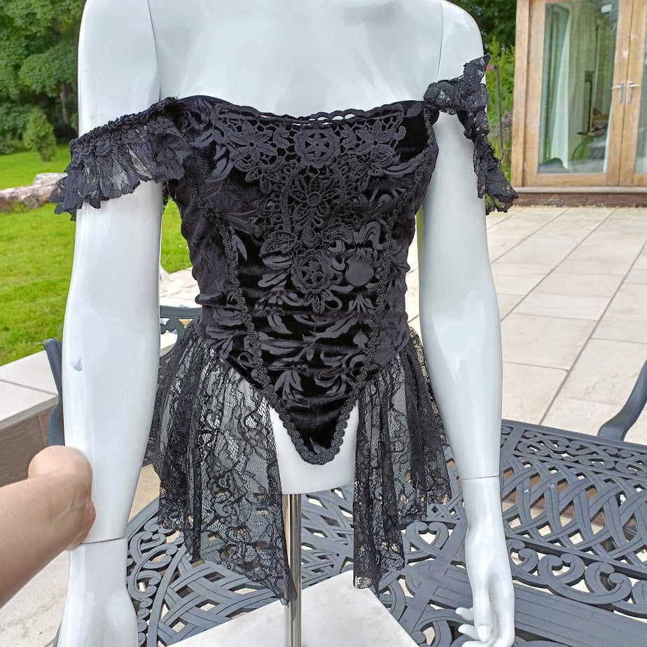 Vampire Renaissance Velvet Off Shoulder Top