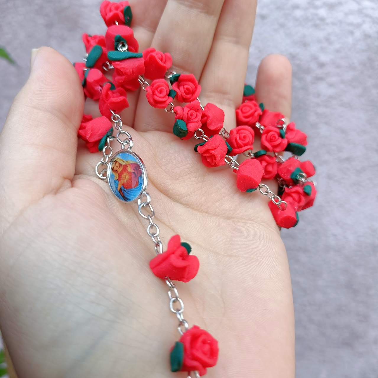 Red Rose Rosary Virgin Mary PrincessPoison666