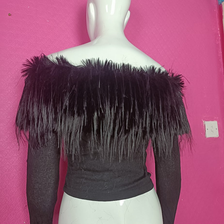 Gothic Long Fur Monster Jumper Princess Poison 666
