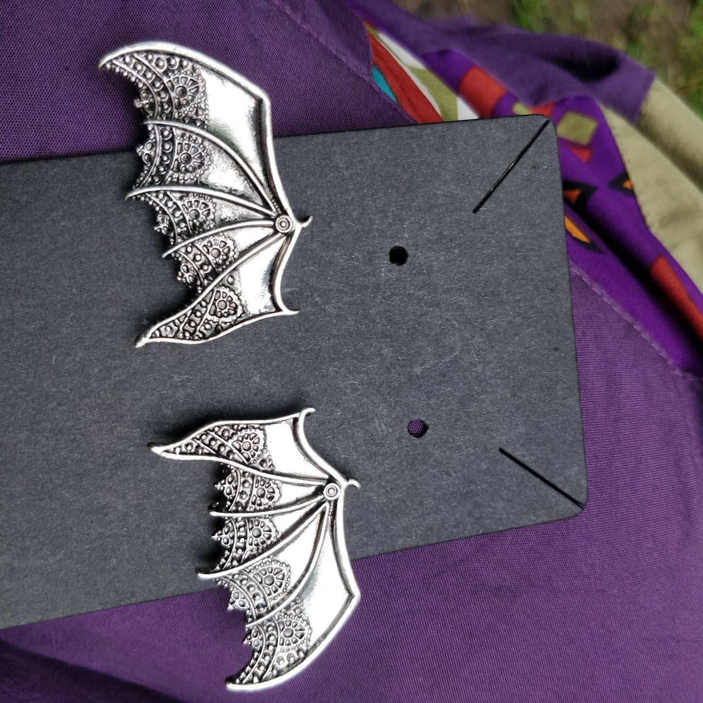 Bat Hair Clips. Trad Goth vampire hair accessories Halloween