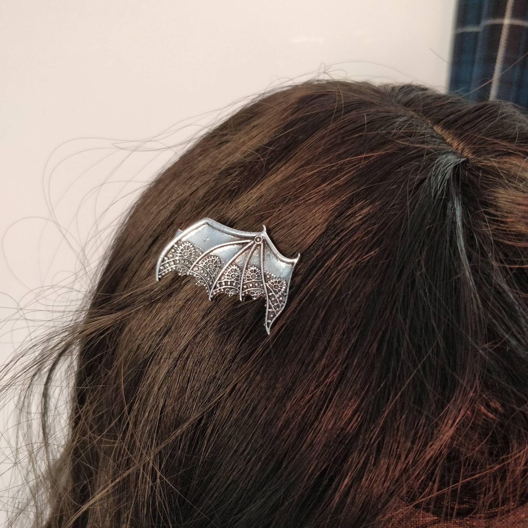 Bat Hair Clips. Trad Goth vampire hair accessories Halloween