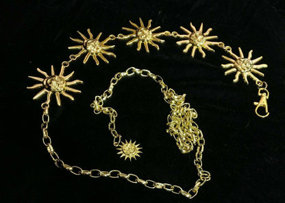 Celestial Belt/ Sun Chain Belt/ Hippy Boho Bohemian RETRO 90S gold Sun waist chain// wedding sash