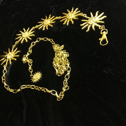 Celestial Belt/ Sun Chain Belt/ Hippy Boho Bohemian RETRO 90S gold Sun waist chain// wedding sash