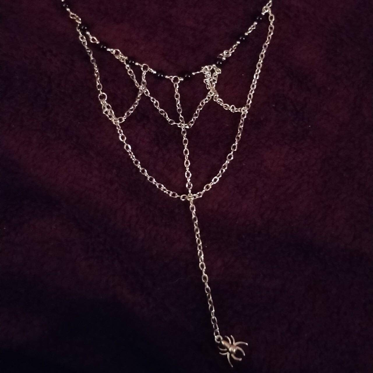 Dainty Spider Beaded Retro Chain Necklace