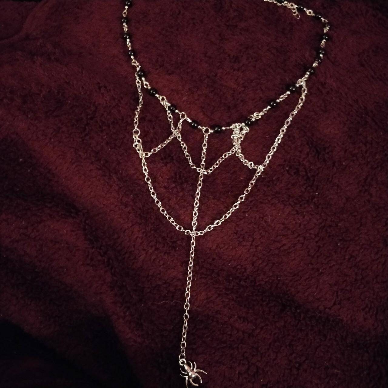 Dainty Spider Beaded Retro Chain Necklace