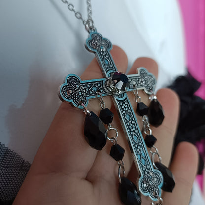 Dripping Crucifix Necklace