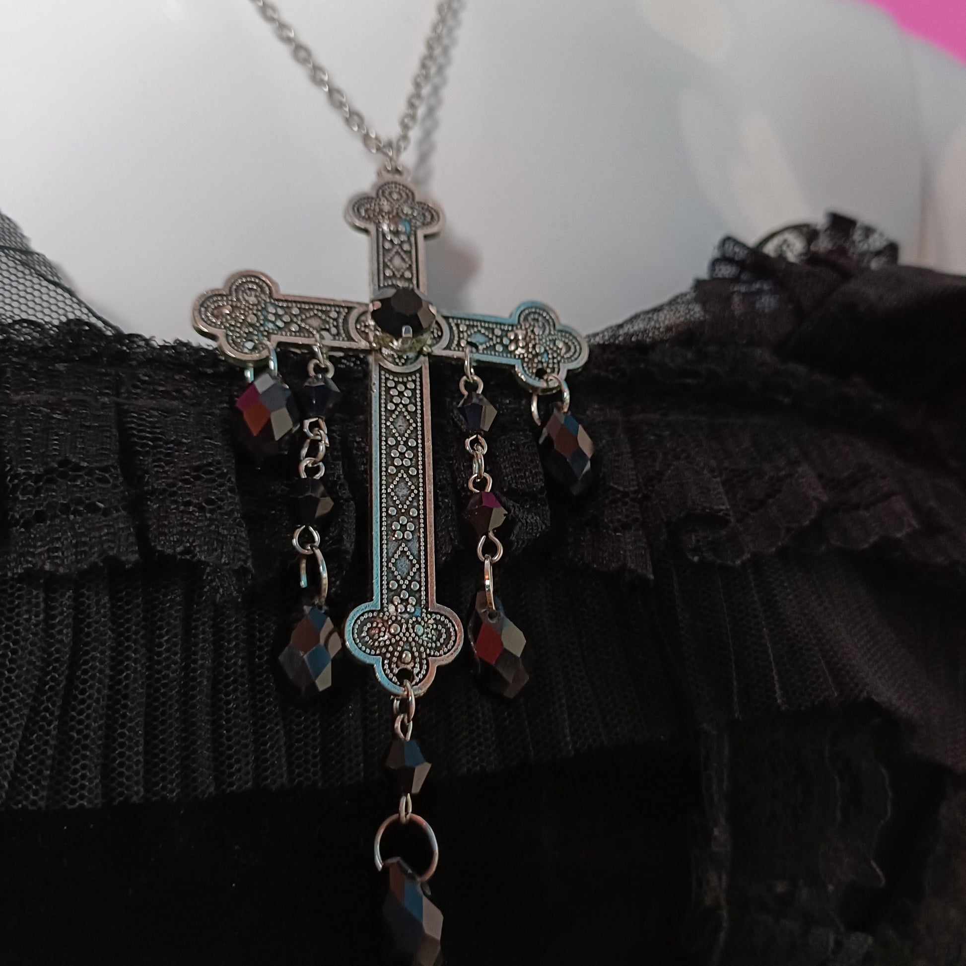 Dripping Crucifix Necklace