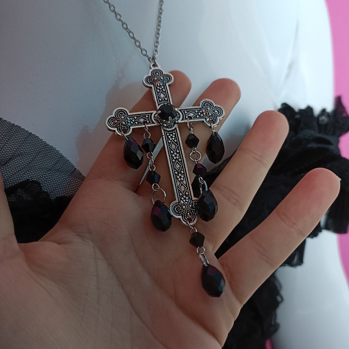 Dripping Crucifix Necklace