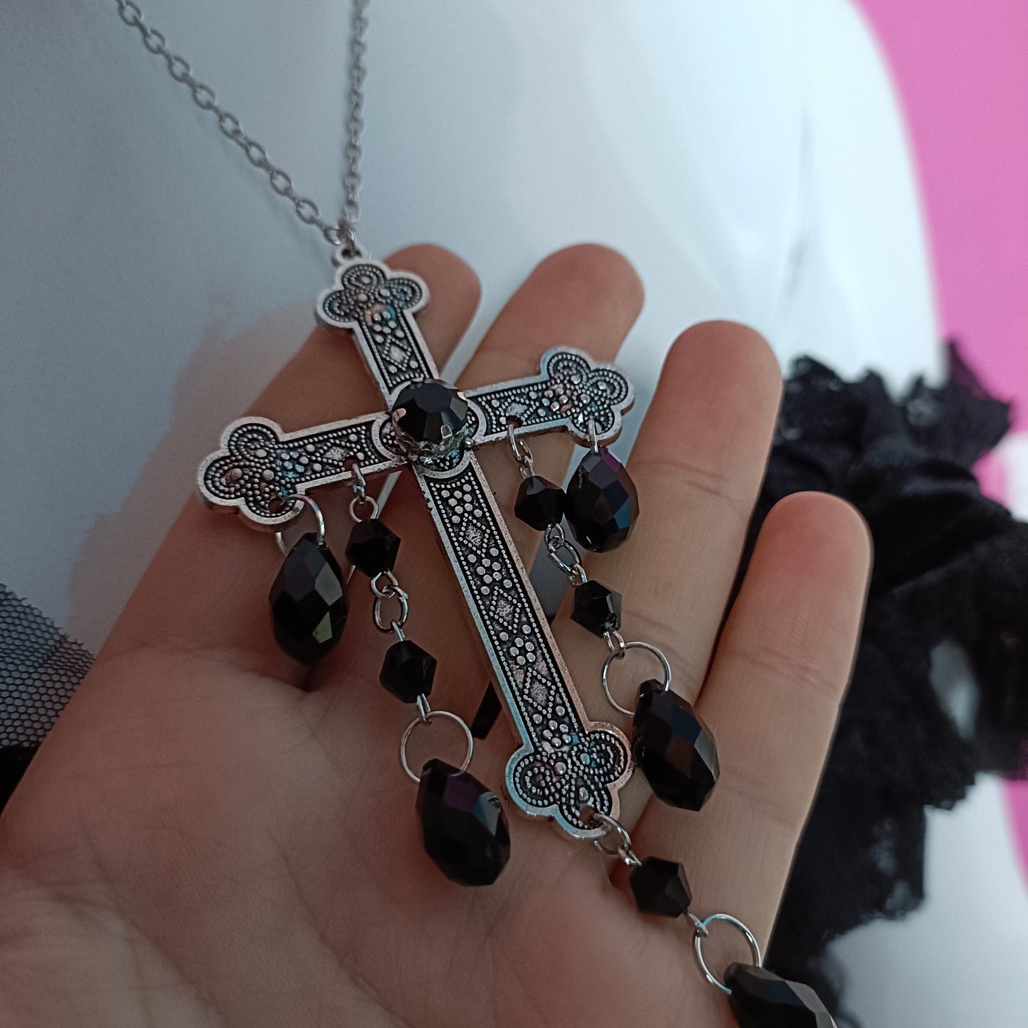 Dripping Crucifix Necklace