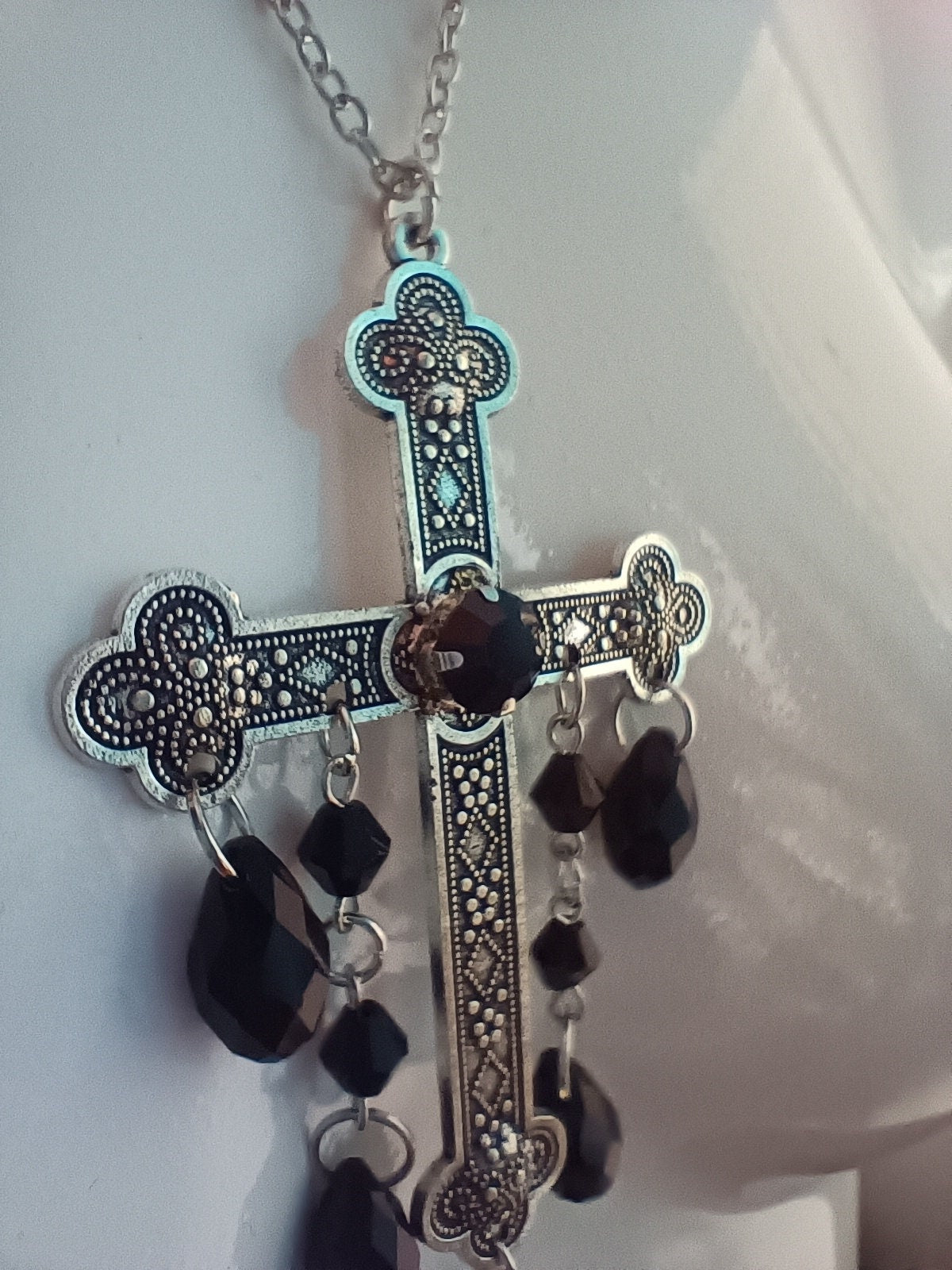 Dripping Crucifix Necklace