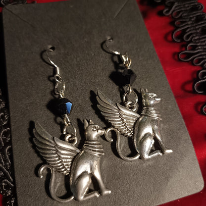 Egyptian Cat Goddess Earrings Bastet