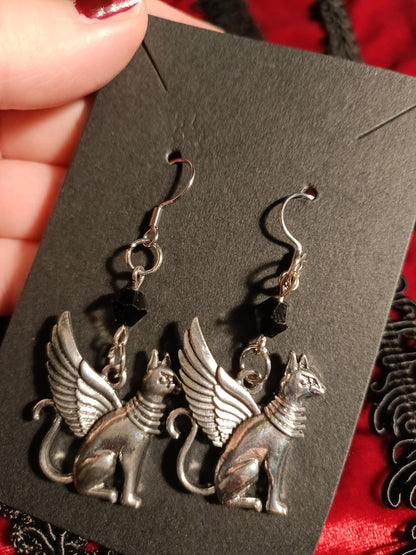 Egyptian Cat Goddess Earrings Bastet
