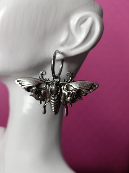 Esoteric, Deaths Head Moth Hoop Earrings
