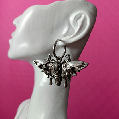 Esoteric, Deaths Head Moth Hoop Earrings