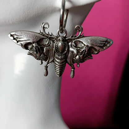Esoteric, Deaths Head Moth Hoop Earrings