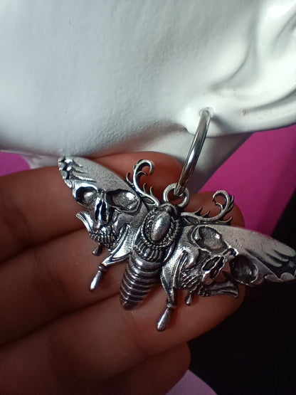 Esoteric, Deaths Head Moth Hoop Earrings