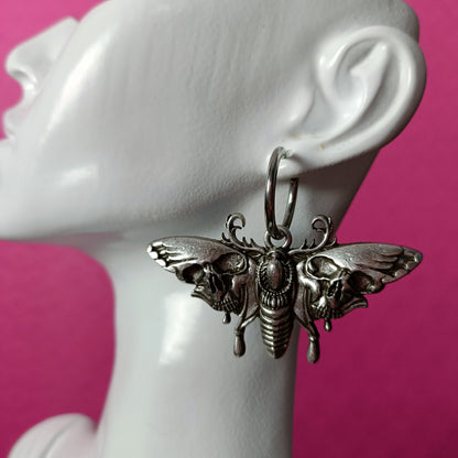 Esoteric, Deaths Head Moth Hoop Earrings