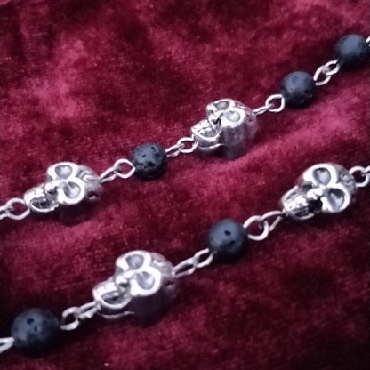 Gothic Necklace Baphomet and Skulls