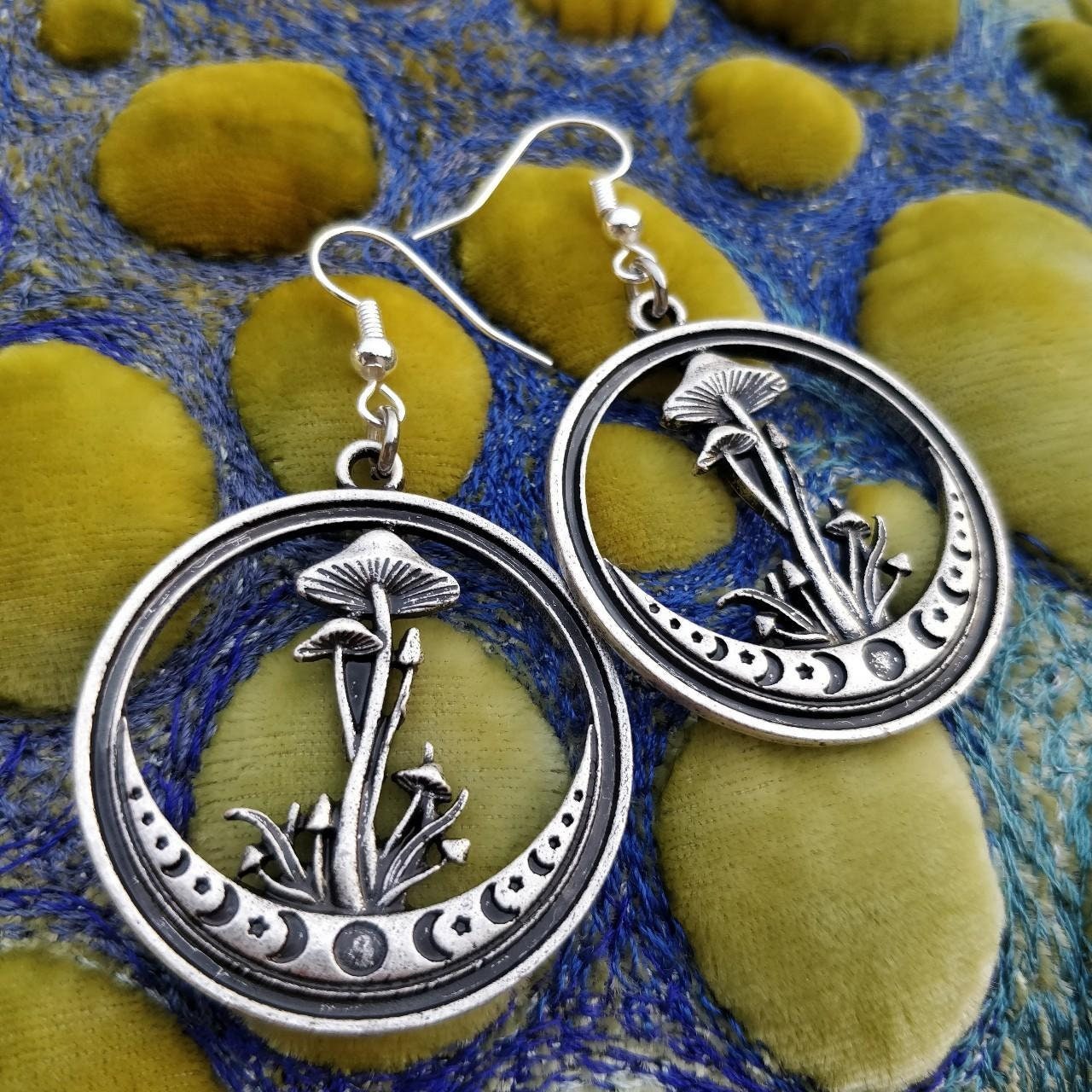Mushroom Moon Earrings