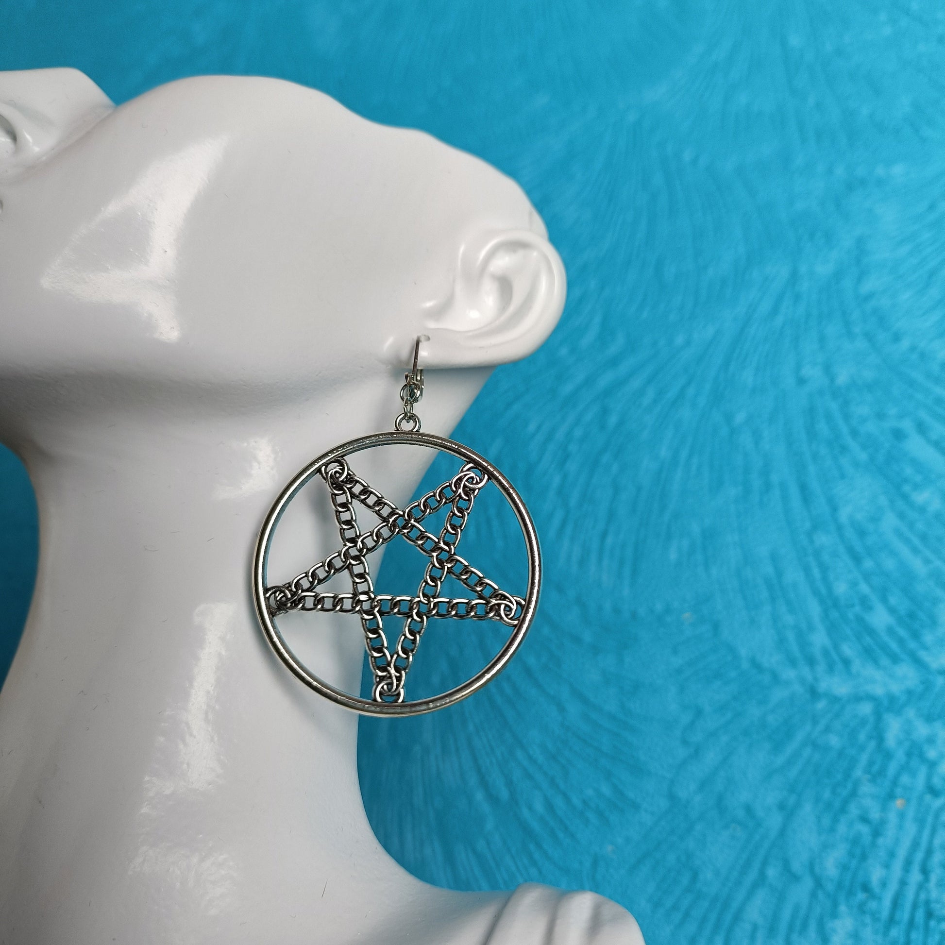 Pentagram Chain Earrings