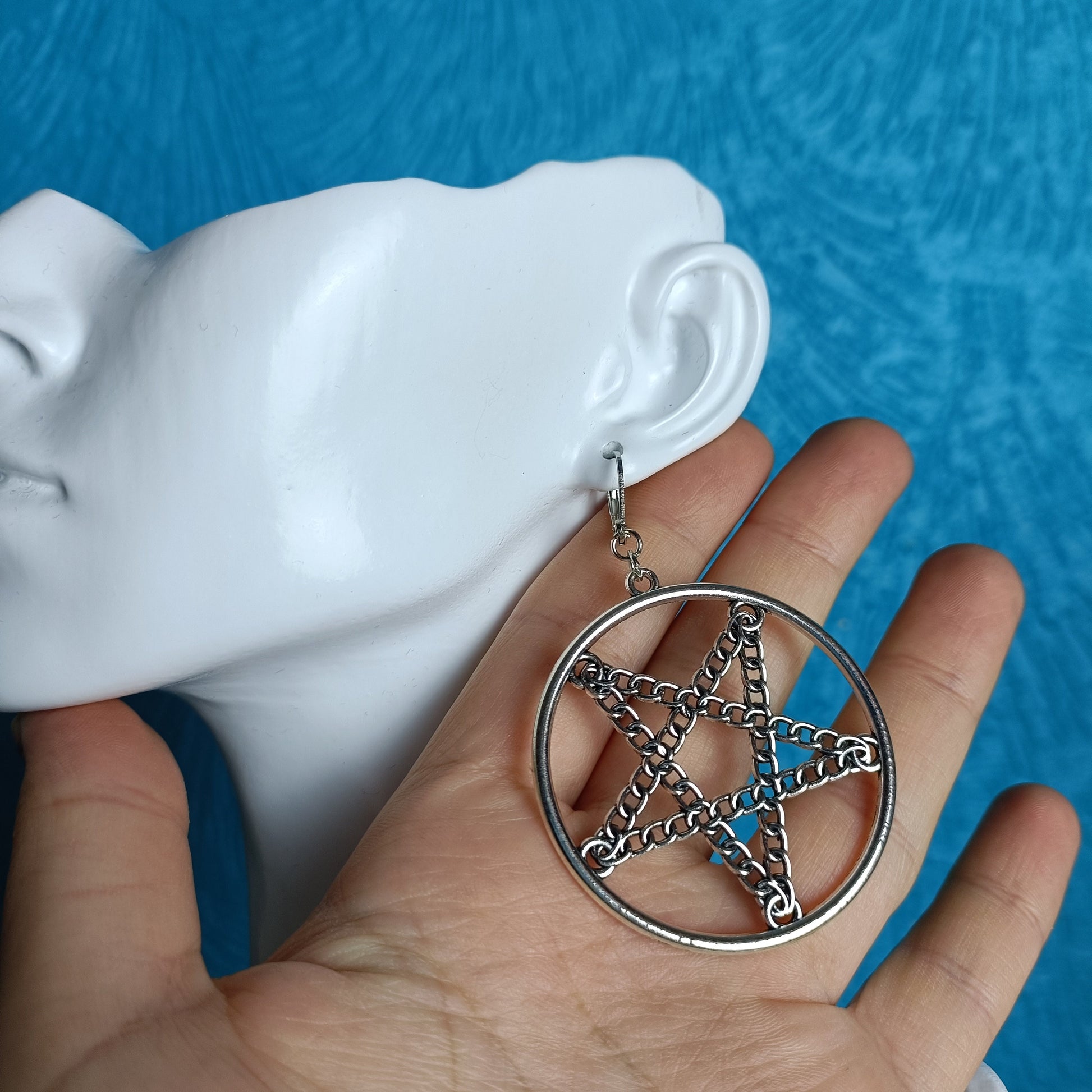 Pentagram Chain Earrings