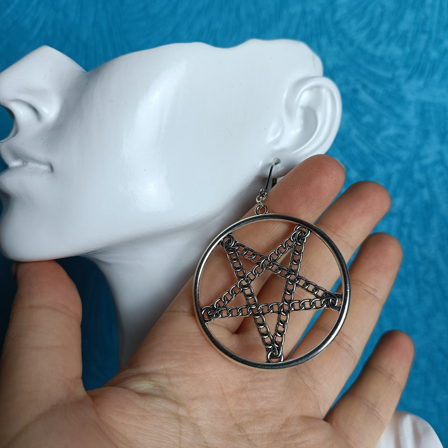 Pentagram Chain Earrings